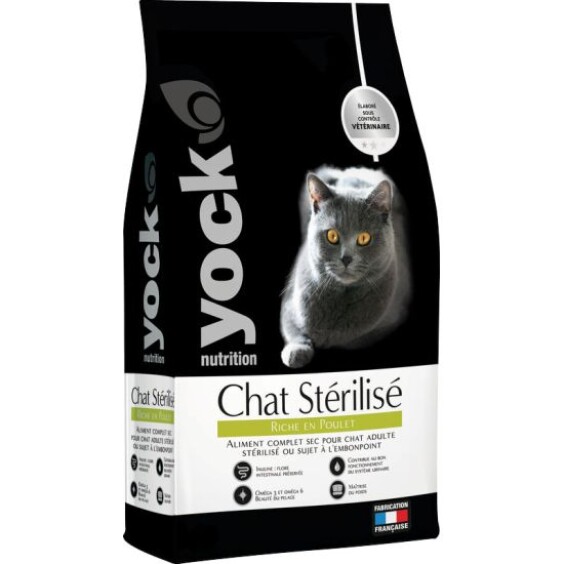 YOCK Croquettes au Poulet pour Chat Stérilisé