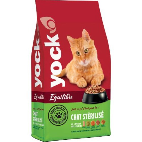 Croquettes pour chat adulte stérilisé, contrôle du poids & bien-être urinaire YOCK EQUILIBRE