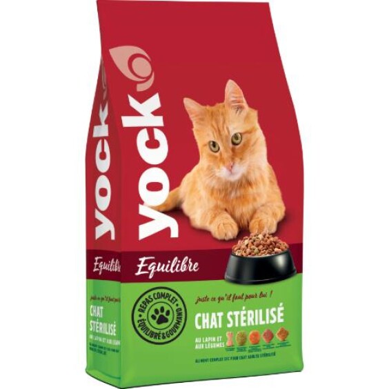 YOCK Équilibre Croquettes pour chat adulte stérilisé, contrôle du poids et bien-être urinaire 4 kg
