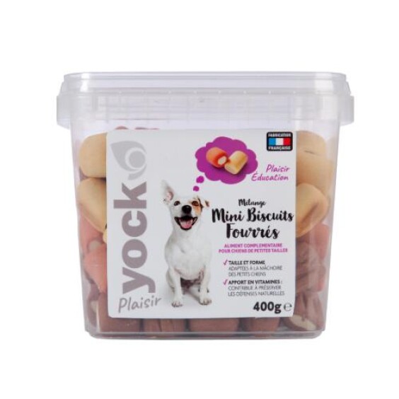 YOCK Friandises Mix Mini Biscuits Fourrés petit chien Plaisir 400 g