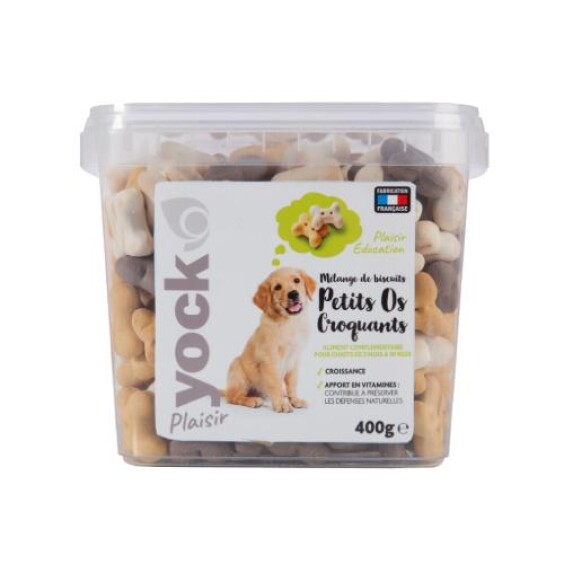 YOCK Friandises Petits Os Croquants Chiot 2–12 mois Plaisir 400 g