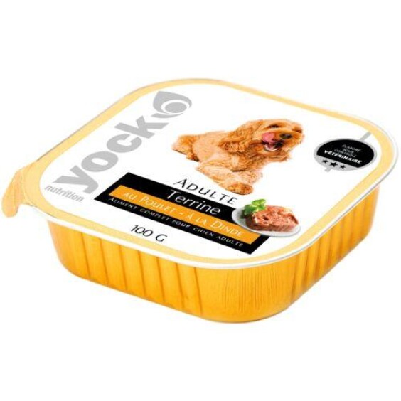 YOCK Terrine au poulet et à la dinde pour chien adulte 100 g