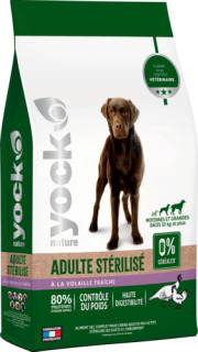 YOCK Croquettes sans céréales allégées pour moyennes et grandes races 12 kg Nature