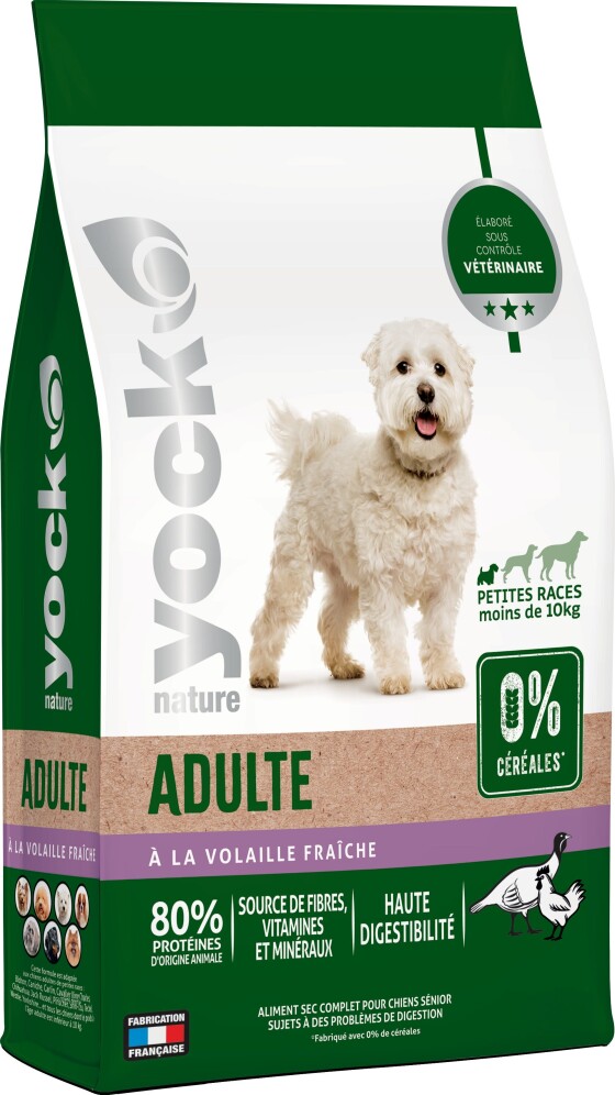 Croquettes sans céréales à la volaille, petit chien– 4 kg YOCK NATURE