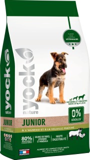 YOCK Croquettes sans céréales pour chiot et jeune chien (-1 an) 10 kg Nature