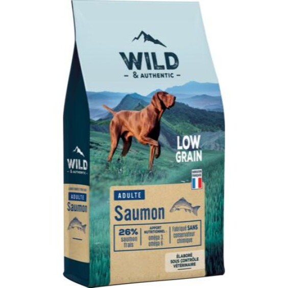 Wild & Authentic Croquettes pour chien au saumon pauvres en céréales (Low Grain)