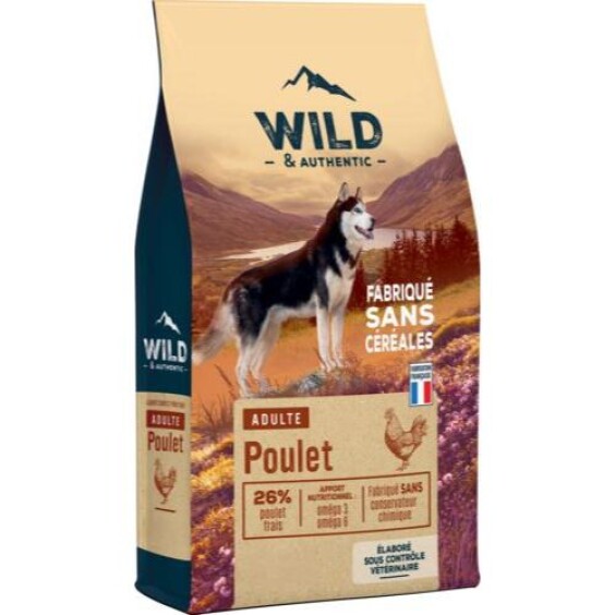 Wild & Authentic Croquettes pour chien sans céréales au poulet