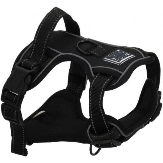 Harnais anti traction NOIR réfléchissant pour chien