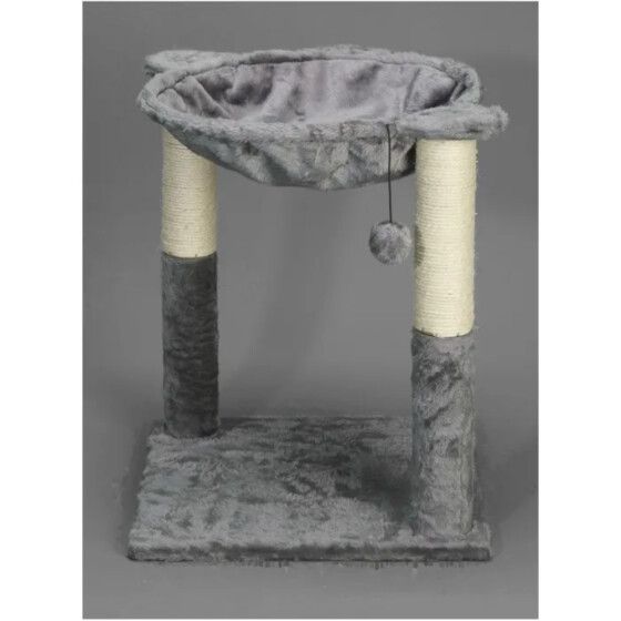 Arbre à chat arrondi avec griffoir et jouet intégré gris Mon Ami Luki