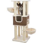 Grand arbre à chat XXL avec hamac, solide, 174 cm beige/brun foncé