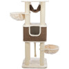 Grand arbre à chat XXL avec hamac, solide, 174 cm beige/brun foncé