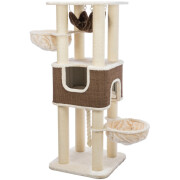 Grand Arbre à chat : hamac, XXL, solide, 174 cm Humberto Beige/Brun foncé