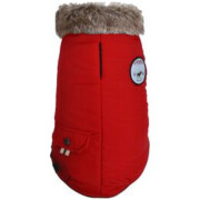 Manteau col fausse fourrure Finlande ROUGE