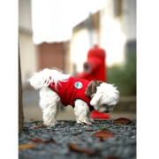 Manteau col fausse fourrure Finlande ROUGE