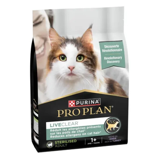 PRO PLAN Croquettes LiveClear chat stérilisé à la Dinde