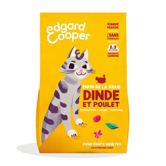 Edgard & Cooper Croquettes à la dinde et au poulet pour chat adulte sans céréales 2 kg