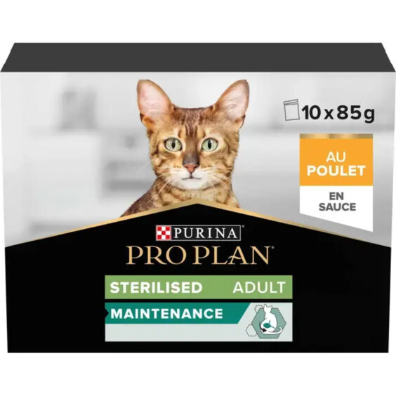PRO PLAN Sachet fraîcheur pour chat Sterilised NutriSavour poulet 10 x 85 g