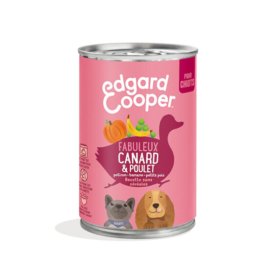 Edgard & Cooper Pâtée sans céréales pour chiot - Canard & poulet 400 g