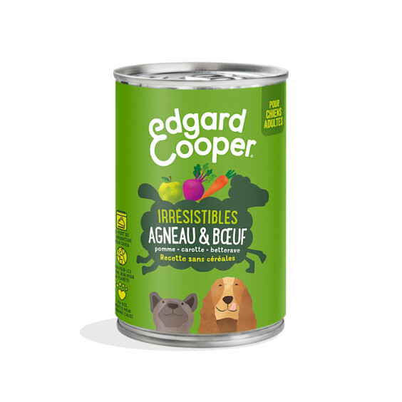 Edgard & Cooper Pâtée sans céréales pour chien adulte - Agneau & Bœuf 400 g