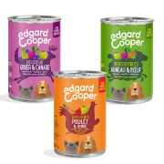 Edgard & Cooper Pack de 6 boîtes de pâtée sans céréales pour chiens adultes 400 g
