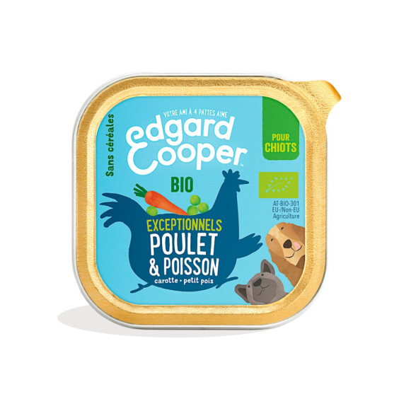 Edgard & Cooper Pâtée poulet & poisson bio pour chiot sans céréales 100 g