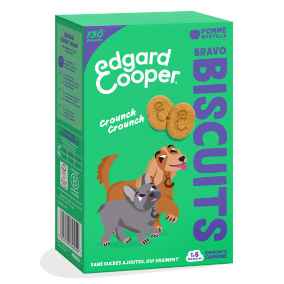 Edgard & Cooper Biscuits pour chien sans céréales pomme myrtille 400 g