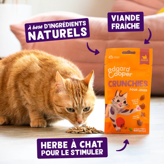 Edgard & Cooper Friandises sans céréales Crunchies au poulet pour chat 50 g