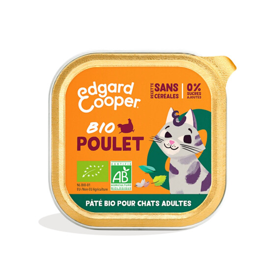 Edgard & Cooper Pâtée bio pour chat sans céréales au poulet 85 g