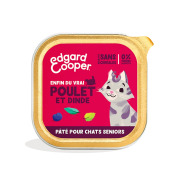 Edgard & Cooper Pâtée pour chat senior sans céréales poulet et dinde 85 g