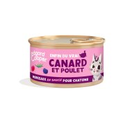 Pâtée morceaux en sauce sans céréales pour chaton au canard & Poulet