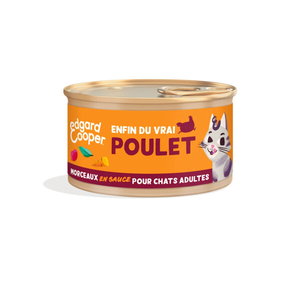 Edgard & Cooper Pâtée morceaux en sauce sans céréales pour chat au poulet 85 g