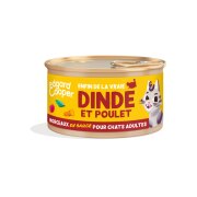 Pâtée morceaux en sauce sans céréales pour chat dinde & Poulet