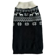 Pull Noël pour chien noir – déguisement tricoté festif