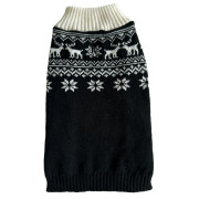 Pull Noël pour chien noir – déguisement tricoté festif