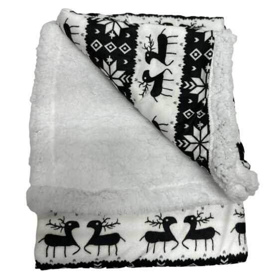 Couverture Noël Sherpa blanche pour chat & chien Mon Ami Luki