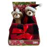 Ensemble jouet et couverture Noël peluche renne et plaid 100×75 cm Mon Ami Luki