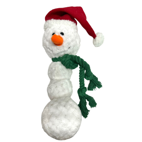 Jouet de Noël pour chien – Peluche + corde (Père Noël ou Bonhomme de neige)