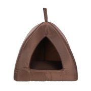 Dôme refuge pour chat marron en tissu 300D déperlant Mon Ami Luki