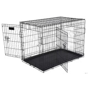 Cage de transport en métal noire pour chien Mon Ami Luki
