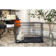 Cage de transport en métal noire pour chien Mon Ami Luki