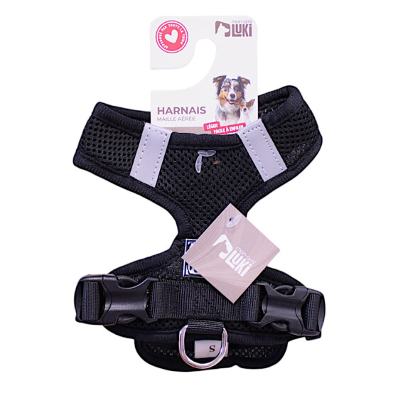 Harnais textile réglable pour chien noir Mon Ami Luki