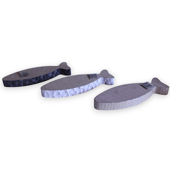 Griffoir carton pour chat forme poisson 46×24×25 cm Mon Ami Luki