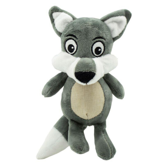 Jouet chien peluche loup avec squeaker 15 cm Bubimex