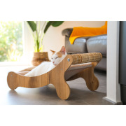 Chaise longue avec griffoir pour chat Boréal en bois FSC