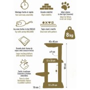 Arbre à chat Boréal en bois FSC 105 cm