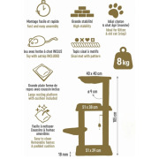 Arbre à chat Boréal en bois FSC 105 cm