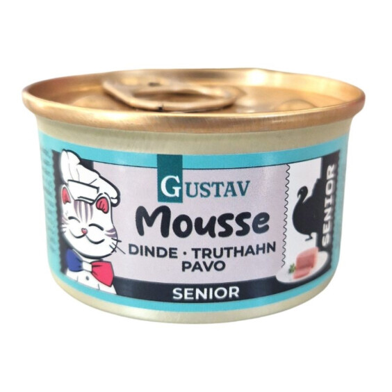 GUSTAV Mousse pour chat sénior 85 g à la dinde