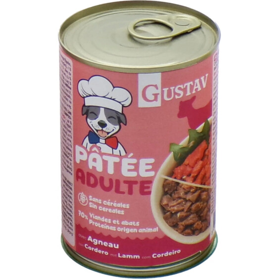 GUSTAV Pâtée pour chien adulte agneau sans céréales (70 % protéines)