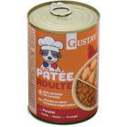 GUSTAV Pâtée pour chien adulte poulet sans céréales (70 % protéines)