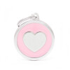 Médaille pour chien forme cœur personnalisable rose